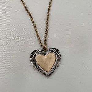 Gold and Silver Heart necklace... Great for layering!